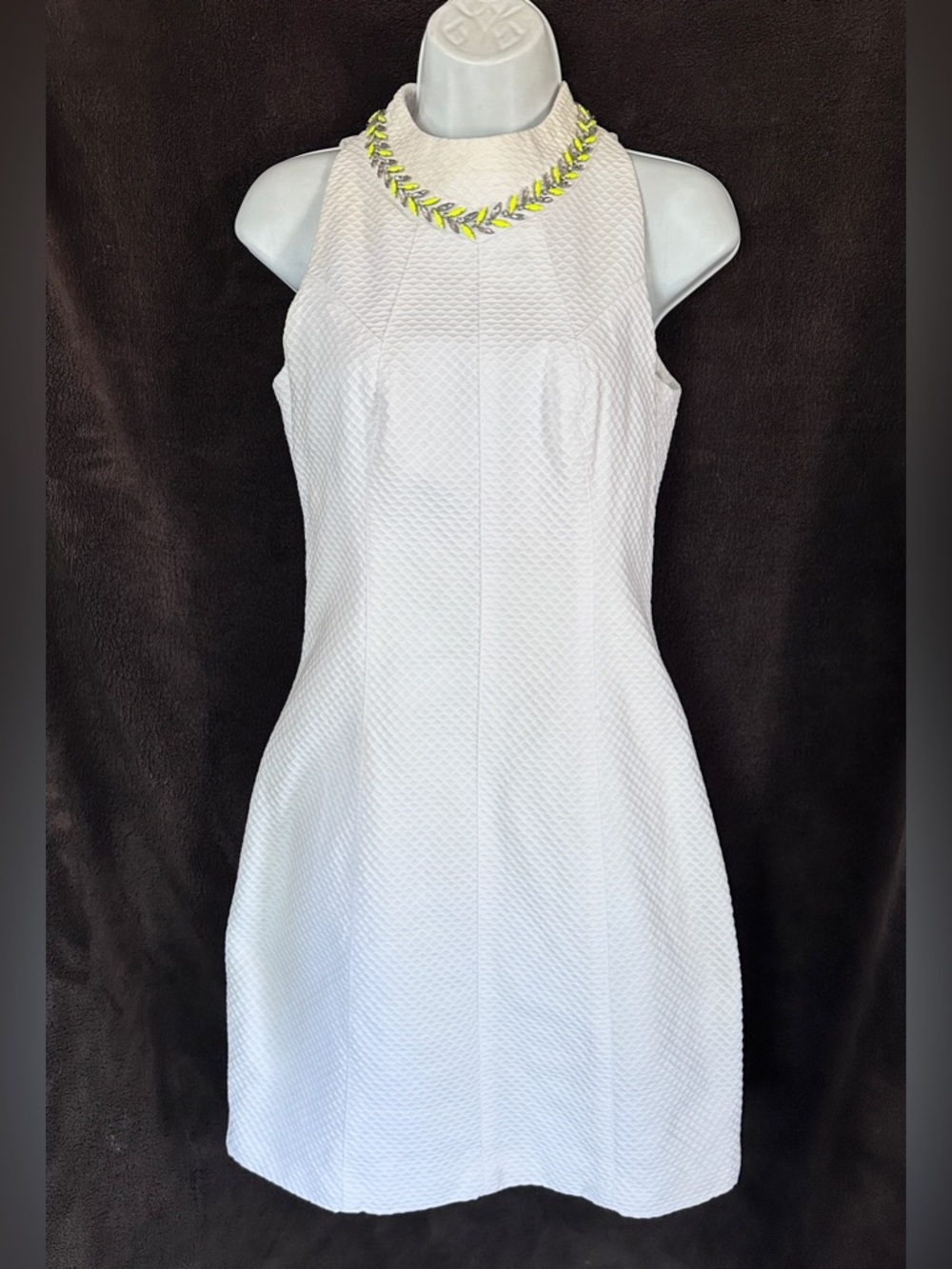 Ted Baker White Cocktail Textued Dress